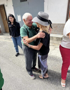 Emotional moment during first time meeting with ancestral relatives in Italy
