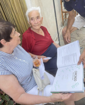 travelers finding long lost relatives in their ancestral town in Calabria Italy