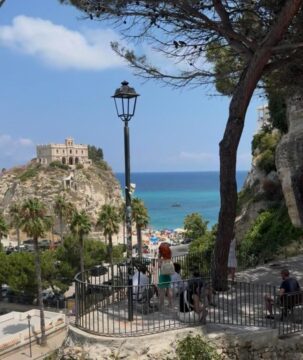 Tropea historic centre overlooking the Tyrrhenian Sea in Southern Calabria, Italy