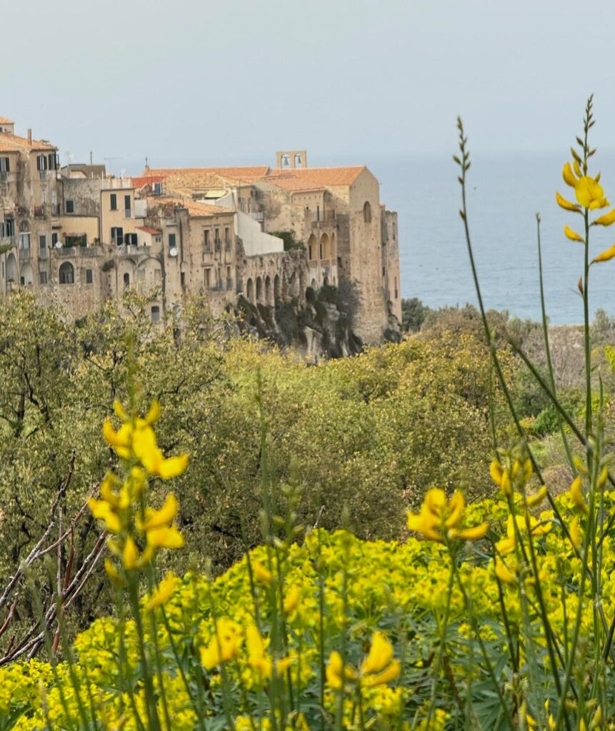 Santa Maria dell’Isola monastery set on the rocky promontory in Tropea